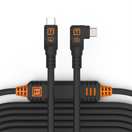 TetherPro USB-C till USB-C Vinklad 9,4m Svart