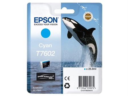 Epson T7602 Bläck SC-P600 Cyan 26ml