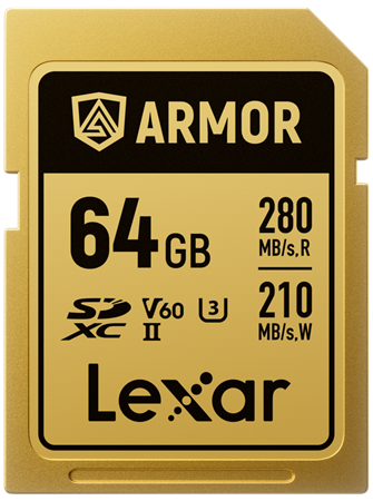 Lexar SDXC 64GB ARMOR Gold UHS-II R280/W210 (V60)