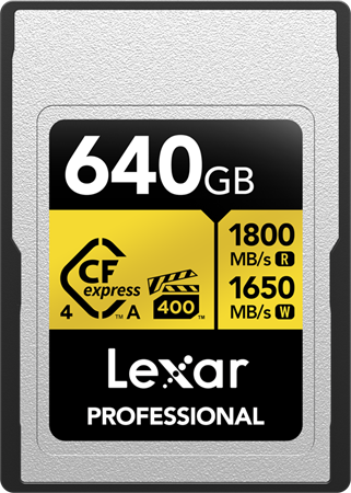 Lexar CFexpress 4.0 Type A 640GB Pro Gold R1800/W1650