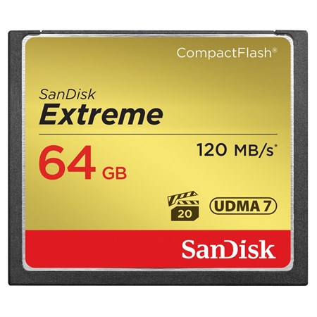 SanDisk Compact Flash CF Extreme 64GB 120MB/s, 85Mb/s UDMA7
