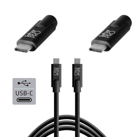 TetherPro USB-C till USB-C 4.6m Svart