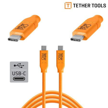 TetherPro USB-C till USB-C 4.6m Orange