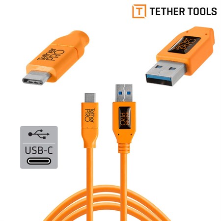 TetherPro USB-C till USB A 3.0 4.6m Orange