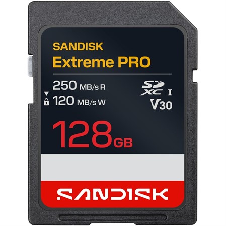 SanDisk SDXC Extreme Pro 128GB 250/120MB/s UHS-I V30